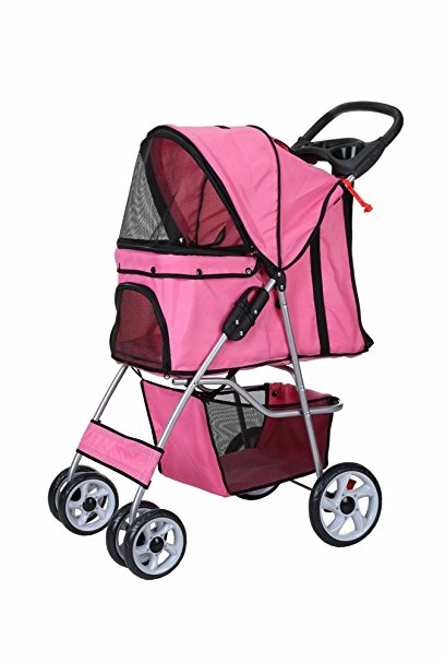 Confidence Deluxe Folding Four Wheel Pet Stroller for cats and dogs