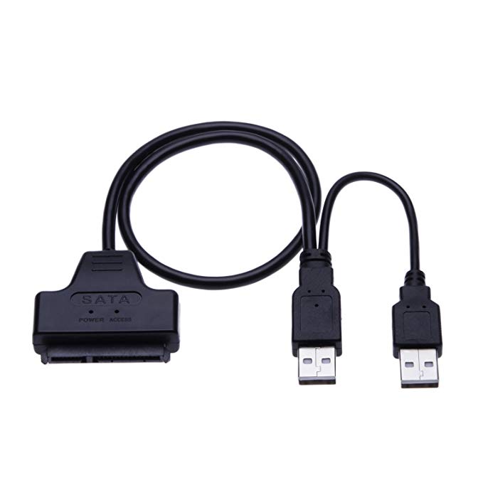 Keple Dual USB 2.0 to Sata Converter Adapter Cable for Seagate, Fujitsu, WD Digital, Samsung, Vertex, Toshiba, Kingston, Imation, HGST, Lenovo, HP, Cisco, Hitachi, Adata, Dell, External Hard Drive