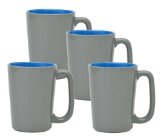 Culver SLAT Mug 16-Ounce Grey Ocean Blue Set of 4