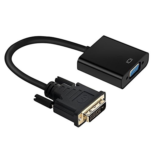 Golvery Active DVI to VGA Adapter, 1080P Male DVI-D 24 1 to Female VGA Vedio Cable Converter for DVI Enabled devices, PC, DVD, Monitor, HDTV and Projector