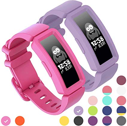 GVFM Compatible with Fitbit Ace 2 Bands for Kids 6 , Soft Silicone Bracelet Accessories Sport Strap Boys Girls Wristbands Compatible for Fitbit Ace 2