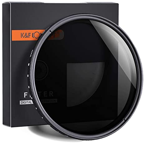 K&F Concept 77 mm ND2 to ND400 Variable Neutral Density Filter Slim ND Fader ND2-400 Optical Glass for DSLR Camera Lenses (77mm)