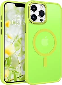 BENTOBEN for iPhone 13 Pro Max Phone Case,iPhone 13 Pro Max Magnetic Case [Compatible with MagSafe] Translucent Matte Shockproof Women Men Protective Case for iPhone 13 Pro Max 6.7",Fluorescent Green