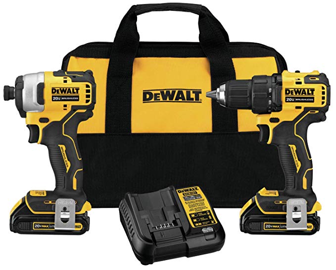 DEWALT DCK278C2 ATOMIC 20-Volt MAX Lithium-Ion Brushless Cordless Compact Drill/Impact Combo Kit