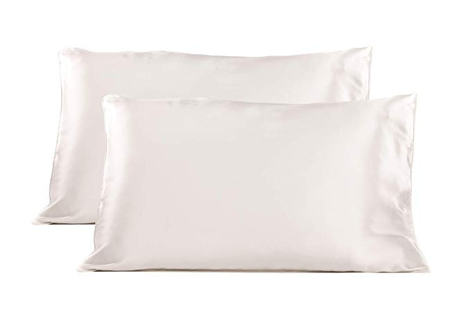 TexereSilk Mulberry Silk Pillowcase (2-Pack, Ultra White 2 PK, Q) Good for Hair