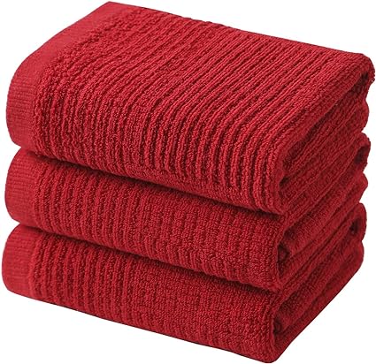 Anyi Dish Towels for Kitchen, Absorbent Cotton Kitchen Towels for Drying Dishes, Terry Tea Towels for Cleaning Set of 3, 16x26 Inches