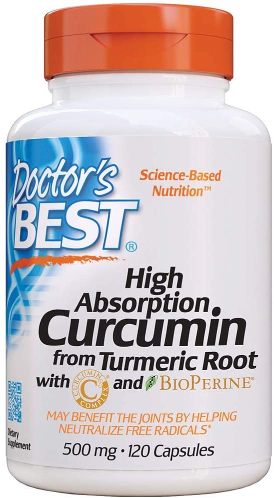 Doctor's Best DRB-00107 High Absorption Curcumin From Turmeric Root with C3 Complex & BioPerine 500mg (120 Capsules)