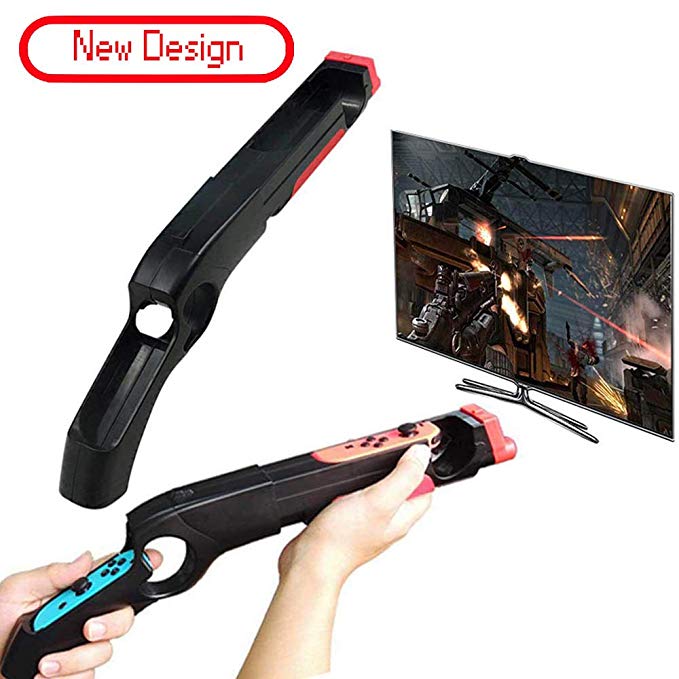 leegoal Game Gun Compatible with Nintendo Switch for Remote Nunchuck Shoot Sport Games like Wolfenstein II: The New Colossus, Big Buck Hunter Bundle, etc