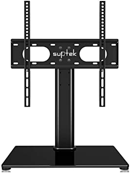 Suptek Universal Cantilever Table Top Pedestal TV Stand with Bracket for 26"-50" TVs Holds 40kg Max. VESA 400x400mm Height Adjustable Mount (TS001-01) CA