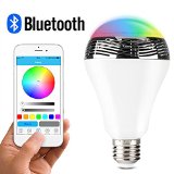 1byone New Wireless Bluetooth 40 Speaker Smart LED Night Light Bulb Audio Music RGB Lamp- Smartphone Free APP Controlled- Dimmable Multicolored Colorful LED Display-one Pocket Monsters for Your Exclusive Party--12 Months Warrantytry Risk Free