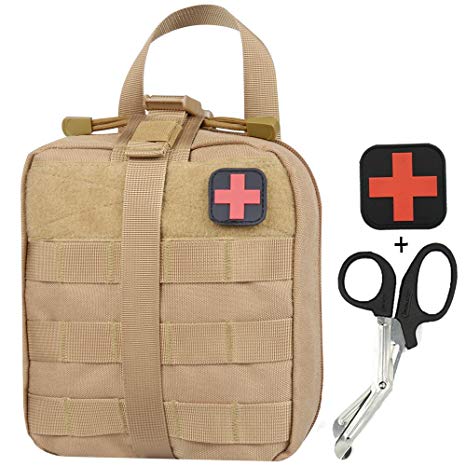 Infityle EMT Pouch - Tactical MOLLE Rip-Away 1000D Nylon Medical Utility Bag with Buckle Strap IFAK Pouches - Free Bonus First Aid Patch and Shear