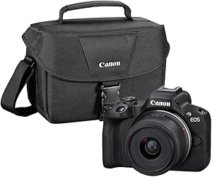 Canon EOS R50 Mirrorless Camera with 18-45mm Lens | Black with 200ES Camera Bag