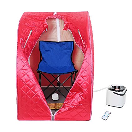 AW Portable Red Personal Therapeutic Steam Sauna SPA Slim Detox Weight Loss Home Indoor