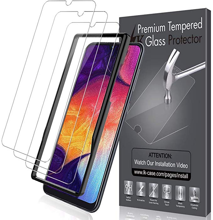 LK [3 Pack] Samsung Galaxy A50 Screen Protector, [Tempered Glass][Case Friendly] Double Defence [Full Coverage] with Lifetime Replacement Warranty