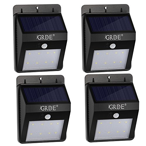 4X Bigger 8 LED 160Lumens Wireless Solar Motion Sensor Light Outdoor Waterproof Security Lighting- Motion Detector with Bright Dim Mode Day Night Auto ONOFF for Deck Garden Outside Wall4 Pack