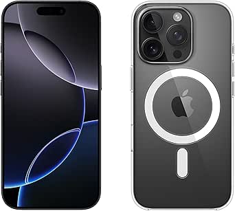 Apple iPhone 16 Pro 256 GB - Titan Schwarz   Clear Case mit MagSafe