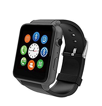 Evershop Newest SIM Card NFC Bluetooth Smart Watch GSM Phone Wristwatch Phone Mate Independent Smartphone for Android and IOS (Black)