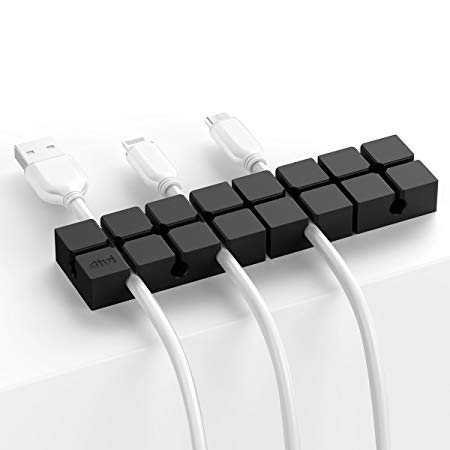 Cable Clip, Convenient Desk Cable Organizer Self-Adhesive Cord Holder Silicone Material Durable Cord Management for Home, Office, Cubicle, Car, Nightstand, Desk Accessories – Black (3 Pack)