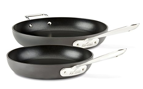 All-Clad E7859064 HA1 Hard Anodized Nonstick Dishwasher Safe PFOA Free 10-Inch & 12-Inch Fry Pan Cookware Set, 2-Piece, Black