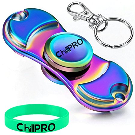 ChillPro Fidget Spinner - Spinner Fidget Toy for Anxiety and ADHD - Premium Quality EDC Focus Toy for Kids & Adults - Best Stress Reducer, Giving Up Smoking Boredom and Relaxation Toy