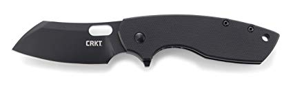 CRKT Pilar Large EDC Folding Pocket Knife: Everyday Carry, D2 Black Blade, Flipper Open, Frame Lock, G10 Handle, Reversible Pocket Clip 5315GKD2