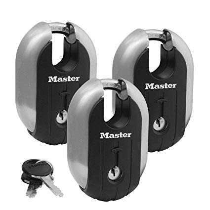 Master Lock Padlock, Titanium Series Stainless Steel Lock, 2-5/16 in. Wide, 187XD, 3 Pack