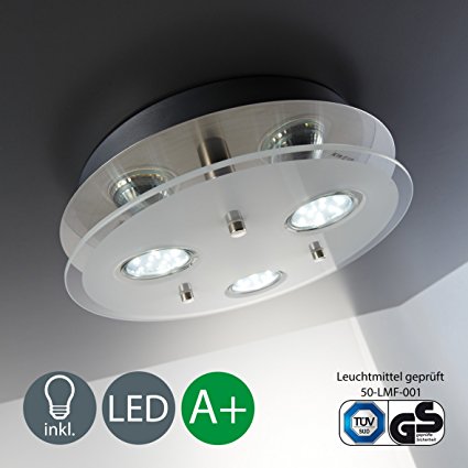 Ceiling light round | Eco-friendly lighting | LED glass lamp | 3 x 3 W 250 Lumen | Warm-white colour | GU10 fitting | EEC A