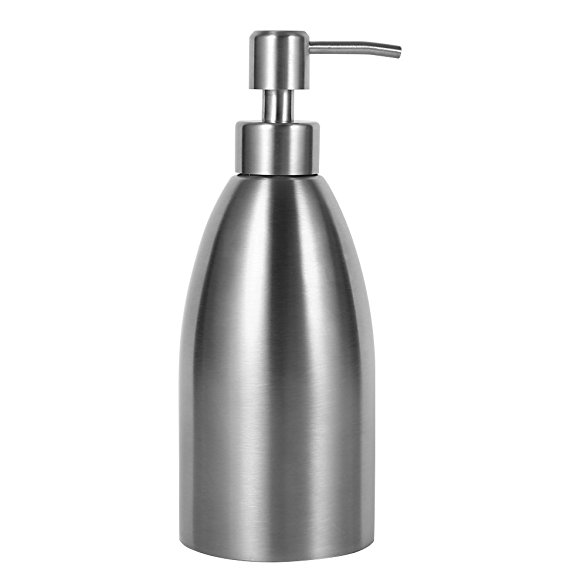 TOPINCN Coutertop Soap dispenser, 304 Stainless Steel Pump Liquid Soap & Lotion Dispenser for Kitchen and Bathroom,17oz