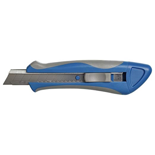 ECR4Kids Cutting Edge Ultra-Grip Retractable Utility Knife - Heavy Duty Box Cutter, Blue