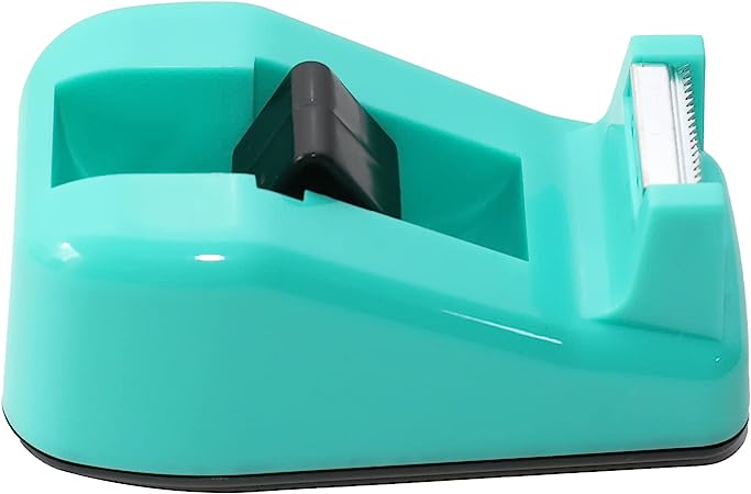 WELSTIK Cute Office Tape Dispenser, Nano Tape Base Can be Fixed On The Desktop, One Hand Operation, Pasted Repeatedly, Light Green