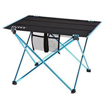 INTEY Folding Picnic Table, Portable Ultralight Roll Up Camping Table with Storage Bag for Outdoors