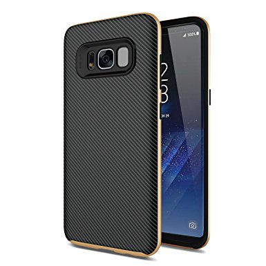 Olixar Carbon Fibre S8 Case - Neo Hybrid - X-Duo - Gold - Dual Two Layered Protection