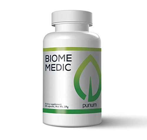 Purium Biome Medic, Premium Non-GMO Gut Health Supplement, Removes Toxic GMOs from Gut, All-Natural Ingredients, Helps Good Bacteria, Supports Immune Functions, 30-Day Supply, 60 Capsules