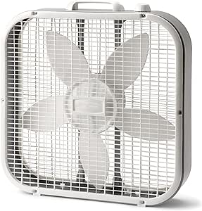 20"" Classic Box Fan with Weather-Resistant Motor, 3 Speeds, 22.5"" H, White, B20200, New