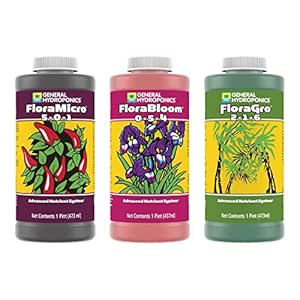 General Hydroponics Flora Grow, Bloom, Micro Combo Fertilizer Set, 1 pint (Pack of 3)