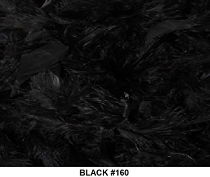 Solid Feather Boas 6 Foot Long 50 Gram in a Variety of Shades Great for Parties, Crafts, and Fun! (Black #160)
