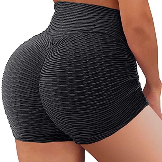 YOFIT Women Ruched Yoga Shorts Butt Lifting High Waist Tummy Control Gym Shorts for Glutes Workout Running