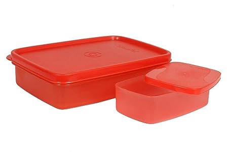 Wonder Homeware Bon Bon Junior Leak-Proof Lunch Box, 1 Pc Lunch Box with 1 Separate Leakproof Container, Red, KBS01224
