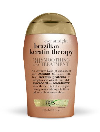 OGX 30 Day Smoothing Treatment, Ever Straight Brazilian Keratin Therapy, 3.3oz