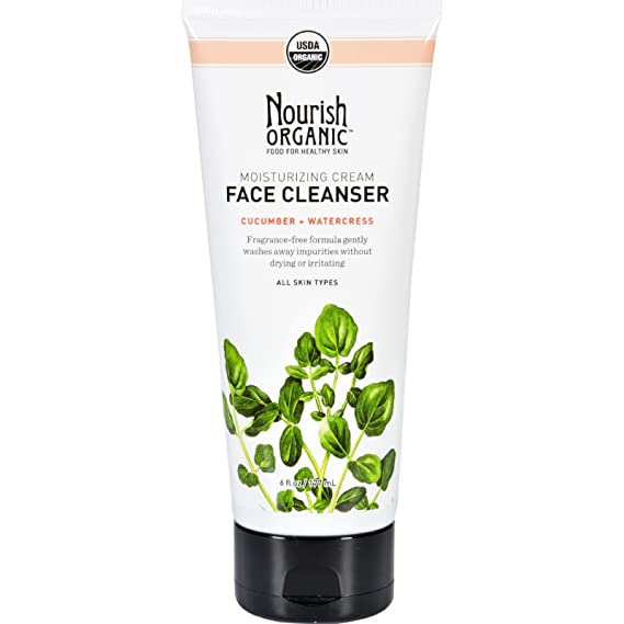 2 Packs of Nourish Organic Face Cleanser - Moisturizing Cream Cucumber And Watercress - 6 Oz