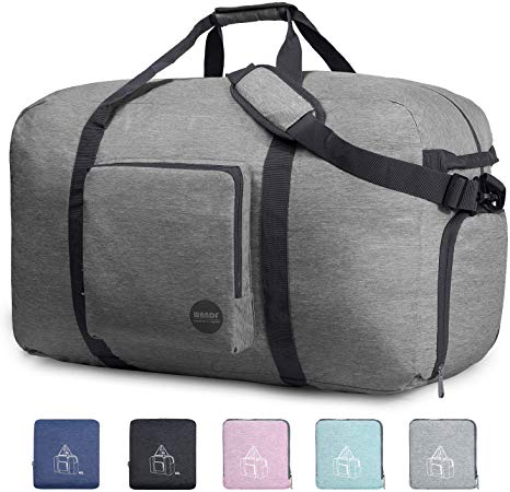 WANDF 16" ~ 36" Foldable Duffle Bag 20L ~ 120L for Travel Gym Sports Packable Lightweight Luggage Duffel Water-resistant