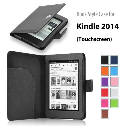 Elsse For Kindle 7th Gen, 6" Glare-Free Touchscreen Display - Folio Case Cover for Kindle (7th Generation), Black - will not fit previous generation Kindle devices