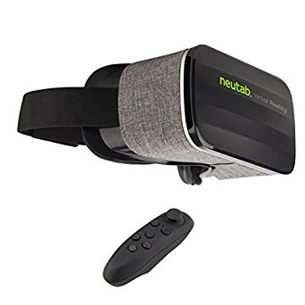 NeuTab VR 2nd Gen Virtual Reality Headset 3D Glasses with Remote Controller 360 Degree Immersive Movies and Games for IOS, Android Phones, iPhone 6 7 Plus Samsung Huawei and Other 3.5-6.3 inch Screens
