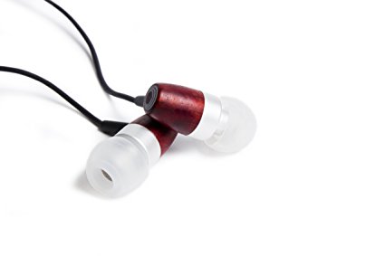 thinksound rain 9mm In-Ear Wooden Headphone with Enhanced Bass and Passive Noise Isolation (Silver/Cherry)