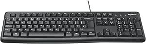 Logitech K120 Kabelgebundene Tastatur für Windows, US QWERTY-Layout - Schwarz