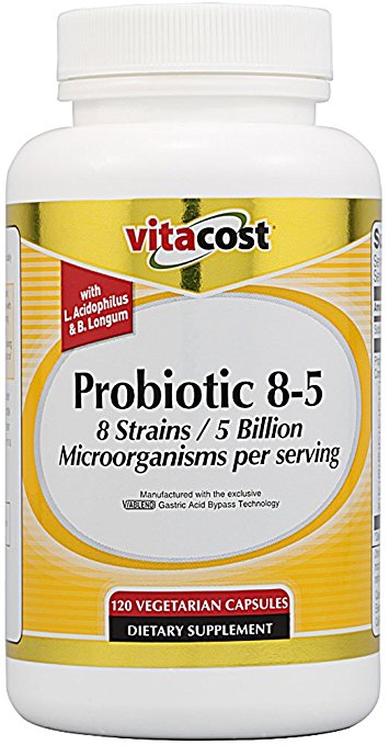 Vitacost Probiotic 8-5 "8 strains / 5 billion CFU" -- 120 Vegetarian Capsules