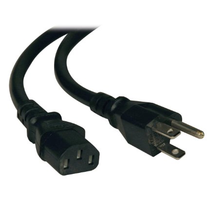 Tripp Lite Heavy-Duty Computer Power Cord 14AWG 15A (NEMA 5-15P to IEC-320-C13) 6-ft.(P007-006)