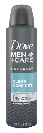 Dove Men  Care Dry Spray Antiperspirant - Clean Comfort - 3.8 oz