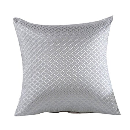 Elegant Hot Grid Throw Pillow Case Home Sofa Decorative Cushion Cover Grey