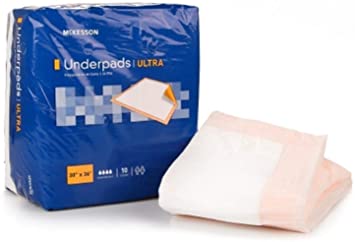 Underpad Ultra 30 X 36 Inch Heavy Absorbency, Disposable, McKesson - Pack of 10